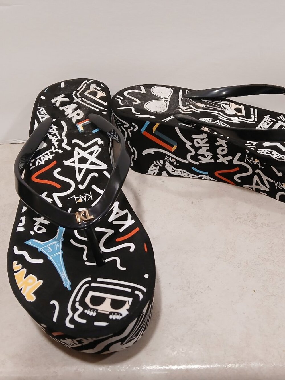 KARL LAGERFELD GRAFFITI SANDALS